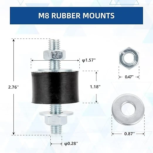 Rubber Shock Absorber M8 40x30mm Anti Vibration